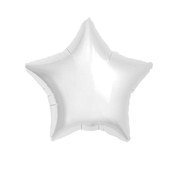 Шар фольгированный Звезда 19, пастель, White 1204-0056