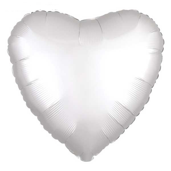 Шар фольгированный 19 сердце, цвет белый, мистик 751787