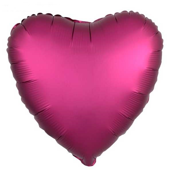 Шар фольгированный 19 сердце, цвет гранатовый, мистик 751626 (Вид 1)