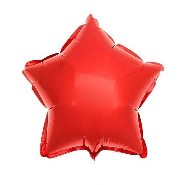 Шар фольгированный Звезда 9 Металл Красный б/рис ФМ 1204-0160 (Фото 1)