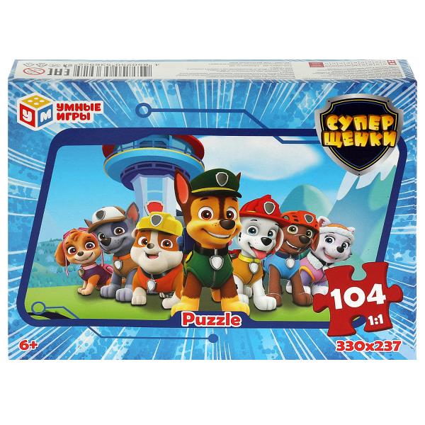 Суперщенки. Пазл классический в коробке. 104 детали. 190х141х35мм. Умные игры 4650250536925