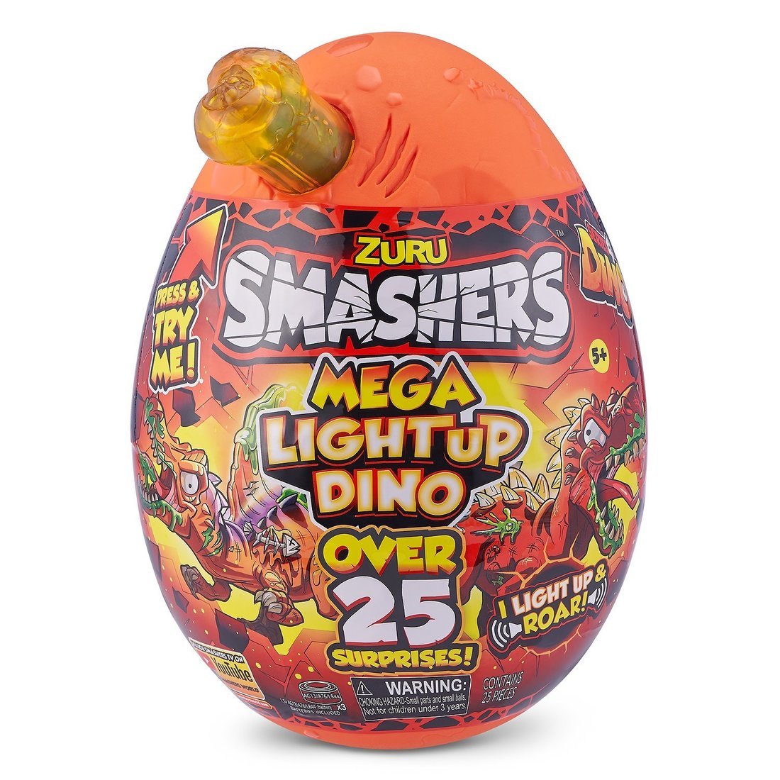 Большое яйцо Smashers Mega Lava с сюрпризами и свет эффектами 25 сюрпризов, в ассорт.