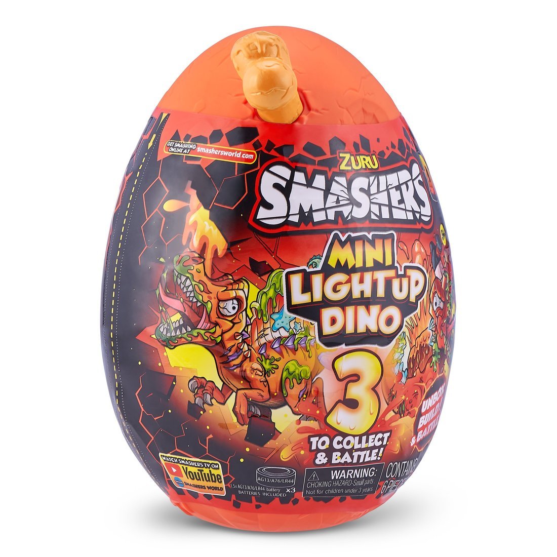 Малое яйцо Smashers Mega Lava с сюрпризами 10 сюрпизов, в ассорт