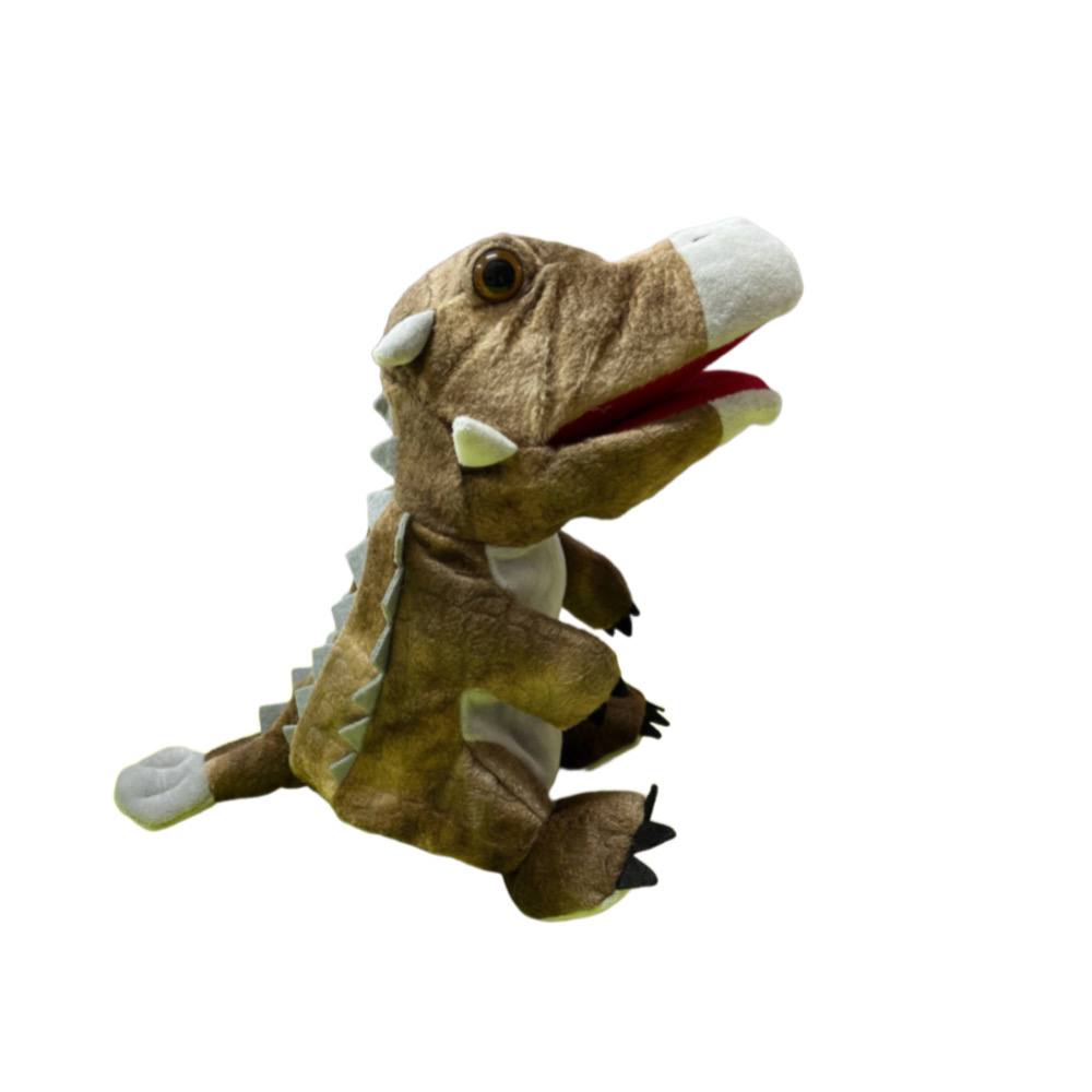 Мягкая игрушка Динозавр на руку коричневый (Вид 1)