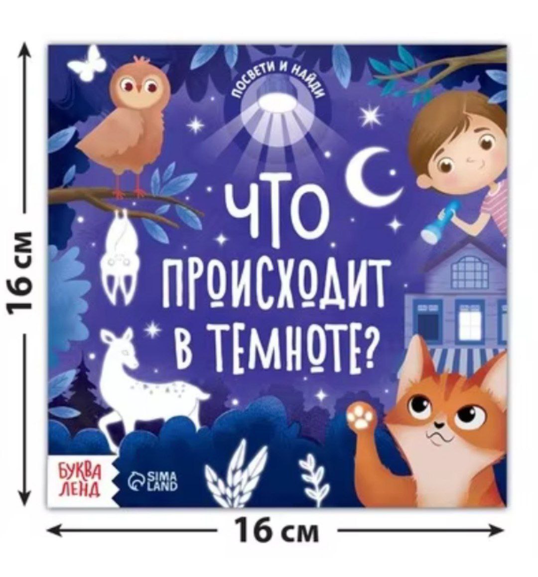 Книга с фонариком Что происходит в темноте?, 24 стр.   6970536