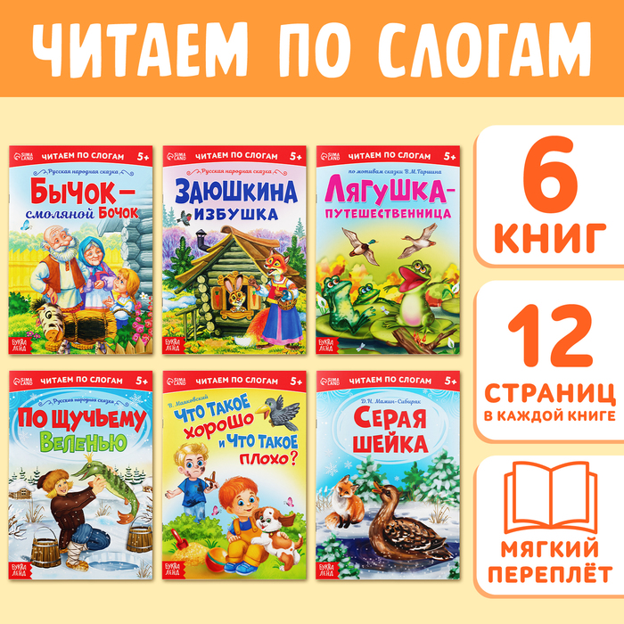 Книги набор Читаем по слогам 6 шт по 12 стр 4814146