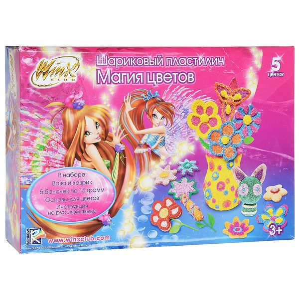 Шариковый пластилин Winx Магия цветов (5 цв., 15 г, ваза, аксесс., коврик) (Вид 2)