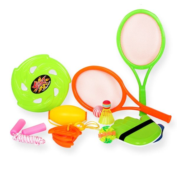 Игровой набор для детей 5 в 1 10 предметов YG Sport в сумке (летающий диск 24 см, мяч, волан, игра (Вид 2)