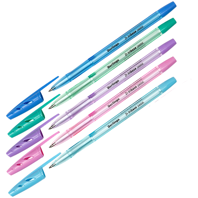 Ручка шарик синий 07,мм СВр_70942 Berlingo Tribase Pastel (Вид 1)