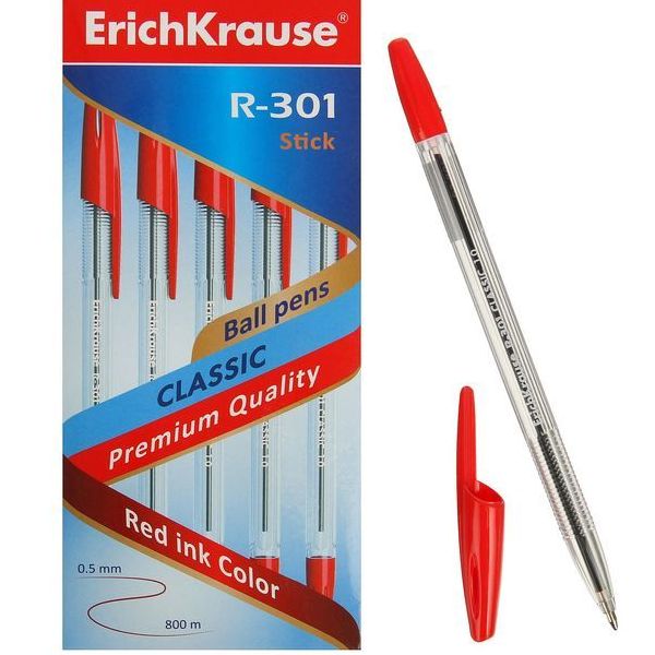 Ручка шарик. CLASSIC Stick 1мм красный R-301 (Erich Krause) (Фото 1)
