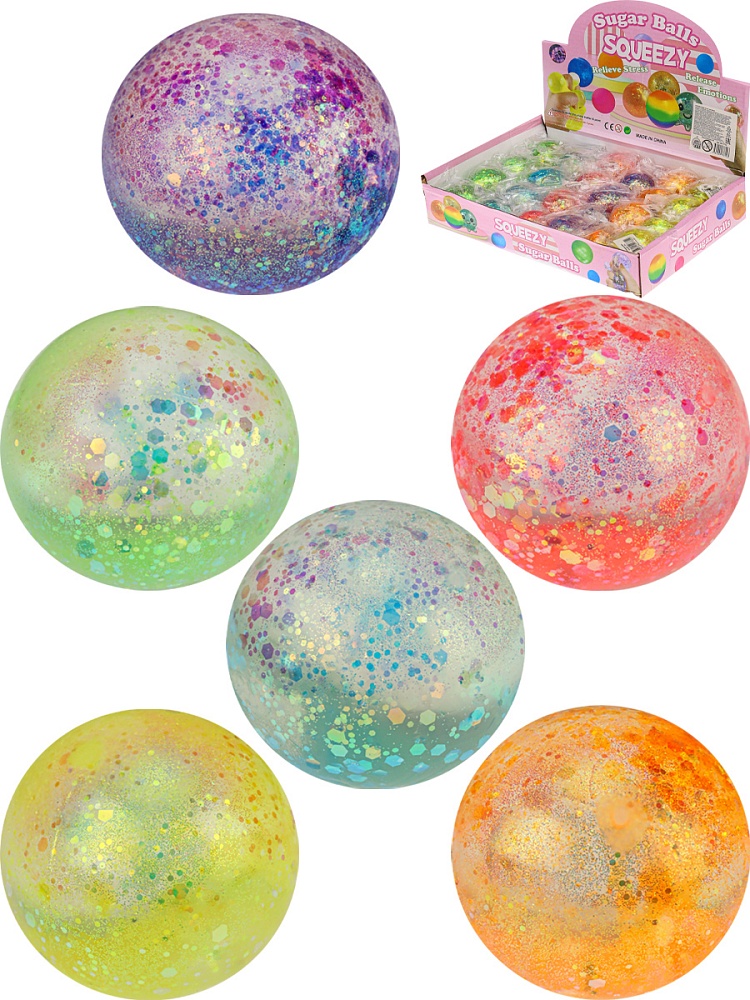 Антистресс-мялка Блестящий шар (в шоу-боксе цвет микс микс) ( Арт. ИК-7731) кратно 24