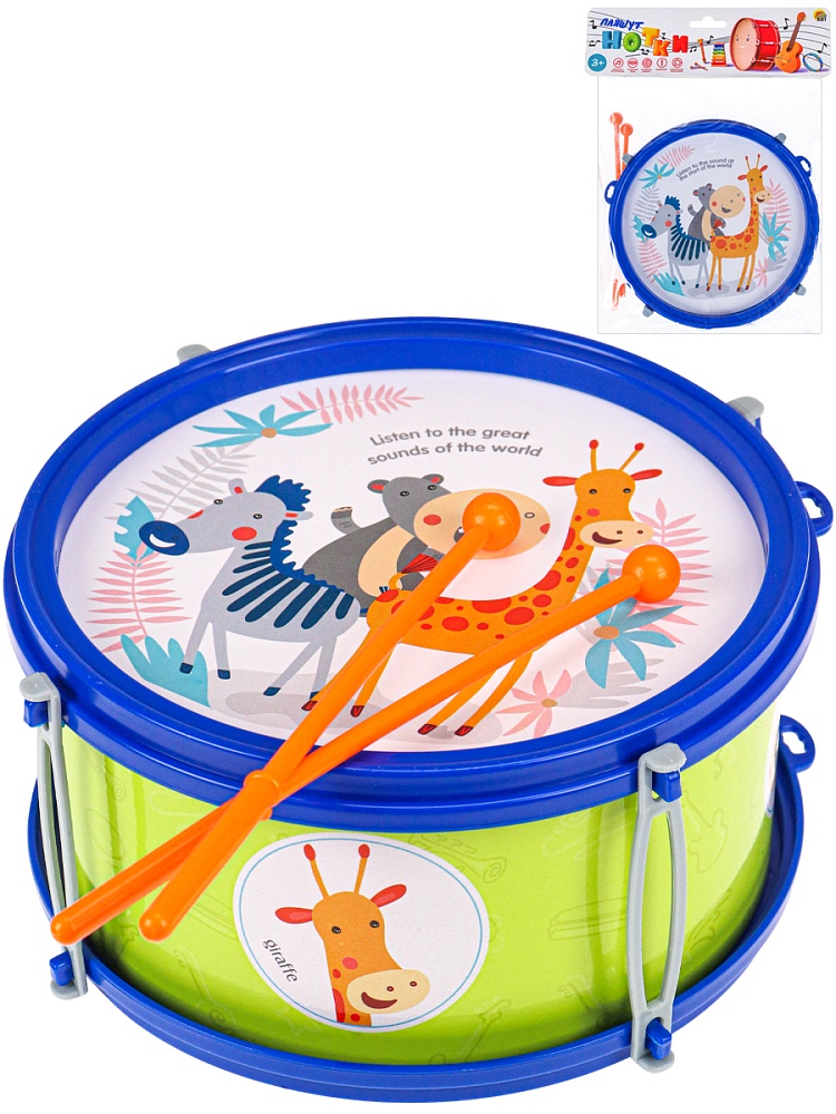 Барабан Музыкальные друзья 16см (в пакете) (Арт. ИМ-5846)