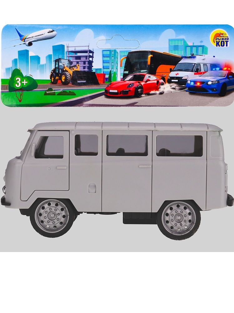 Машинка инерционная (12х6,5х5,5 см, серый, откр. двери) в пакете (Арт. ИК-0853)