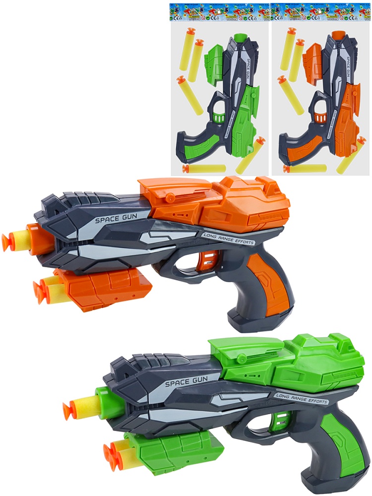 БластерКосмический выстрел (26х20,5х6 см) (5 софт-патронов, цвет микс, в пакете) ( Арт. 2206047)