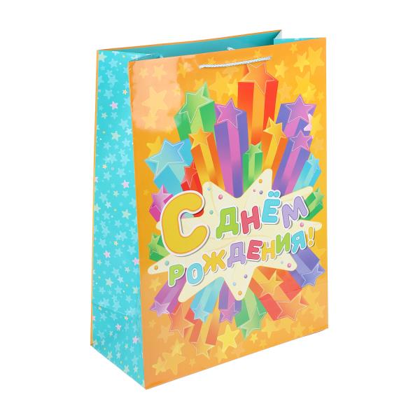 Пакет подарочный глянцевый xl,день рождения,140 гр/м2 ЧУДО ПРАЗДНИК PXL-90658-HB2 (60)