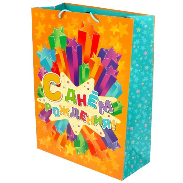 Пакет подарочный глянцевый xl,день рождения,140 гр/м2 ЧУДО ПРАЗДНИК PXL-90658-HB2 (60) (Вид 2)