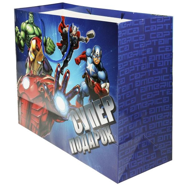 Пакет подарочный глянцевый xxl,супергерои,190 гр/м2 ЧУДО ПРАЗДНИК PXXL-97428-SH (60) (Вид 2)