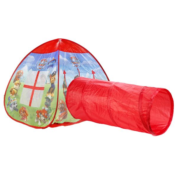 Палатка детская игровая Щенячий Патруль с тоннелем,81x95x95,46x100см Играем вместе GFA-TONPP01-R