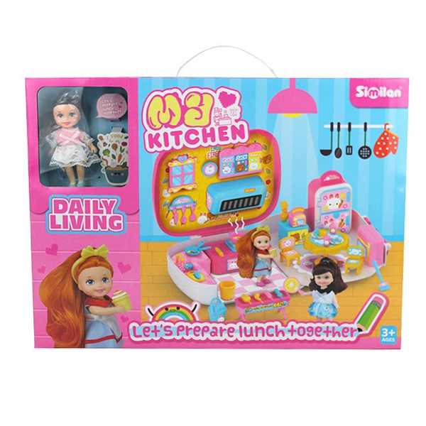 Игровой набор 076QL Кухня в чемодане с куклой в кор. (Вид 1)