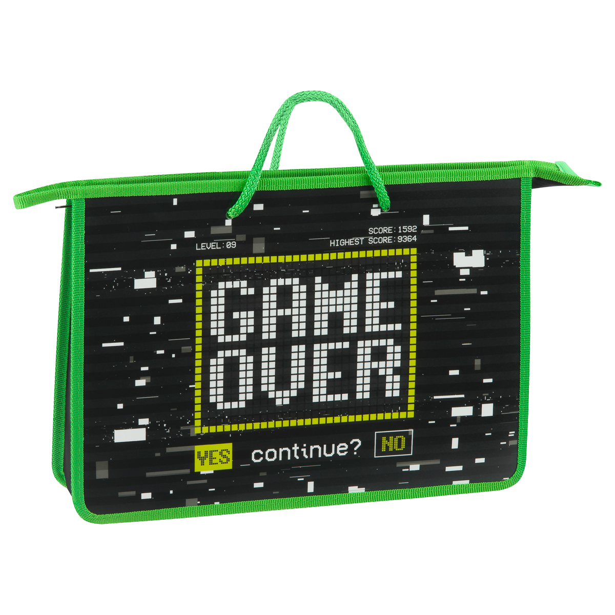 Папка с ручками А4 ArtSpace Game Over, пластик, на молнии, 75мм