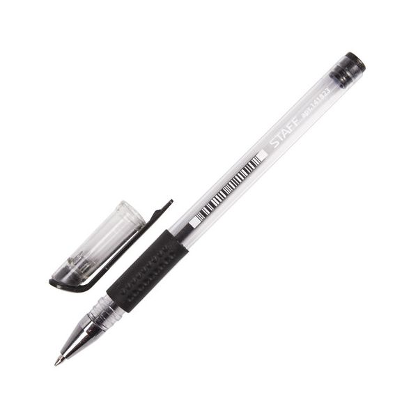 Ручка гелевая 0,35мм черная (STAFF)