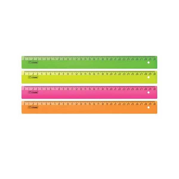 Линейка 30см. NEON ассорти (Стамм)