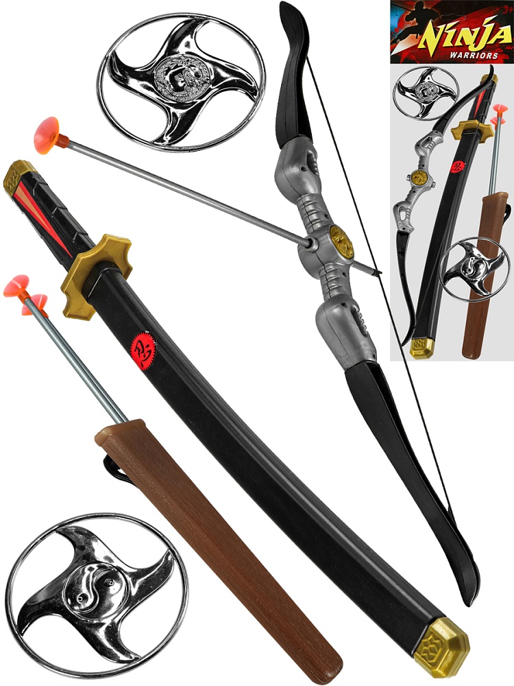 Игровой набор Ниндзя-1 (стрелы на присосках 3шт.,меч,колчан и др.,в пакете) ( Арт. Y18544048)