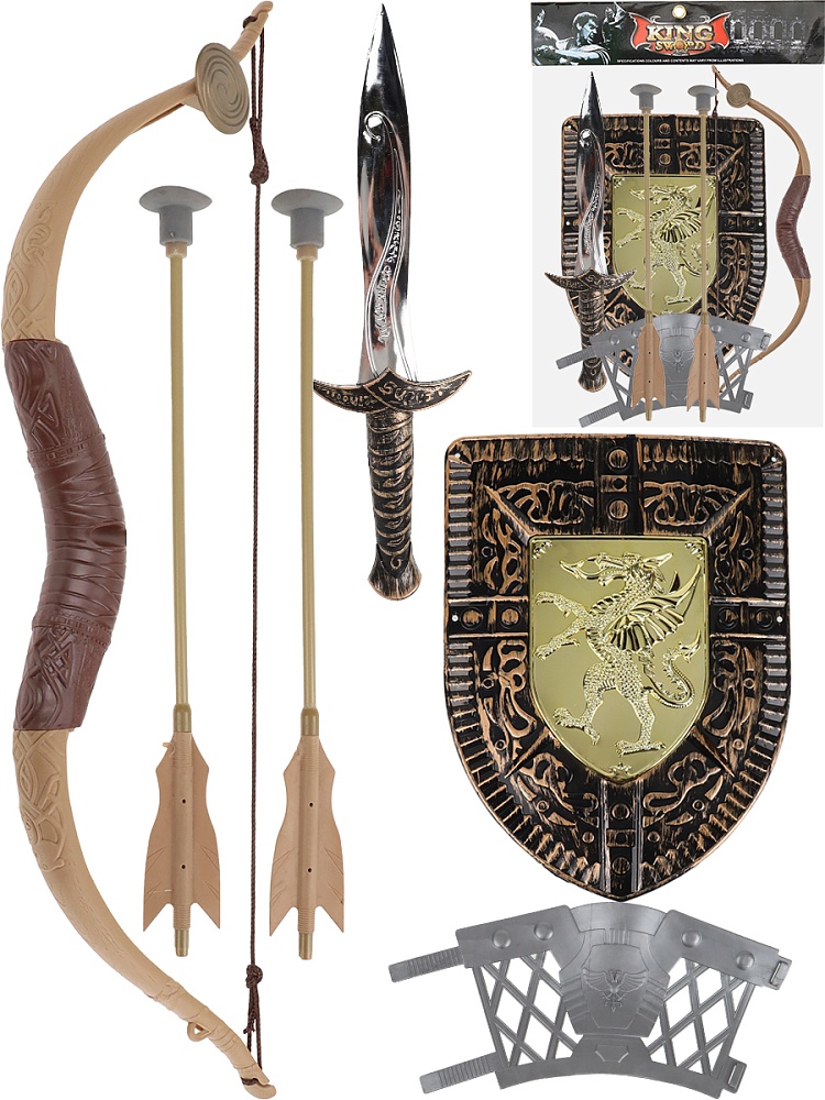 Игровой набор Храбрый воин(лук,стрелы,меч и пр., в пакете) ( Арт. 1889396)