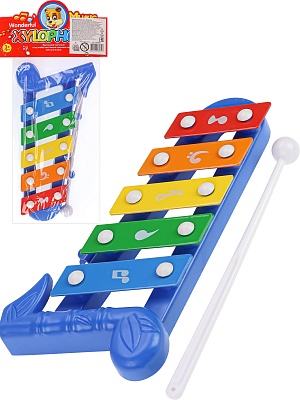 Ксилофон Нота (5 тонов)(в пакете)(21,5x2,7х10,5cм) ( Арт. 2049901)