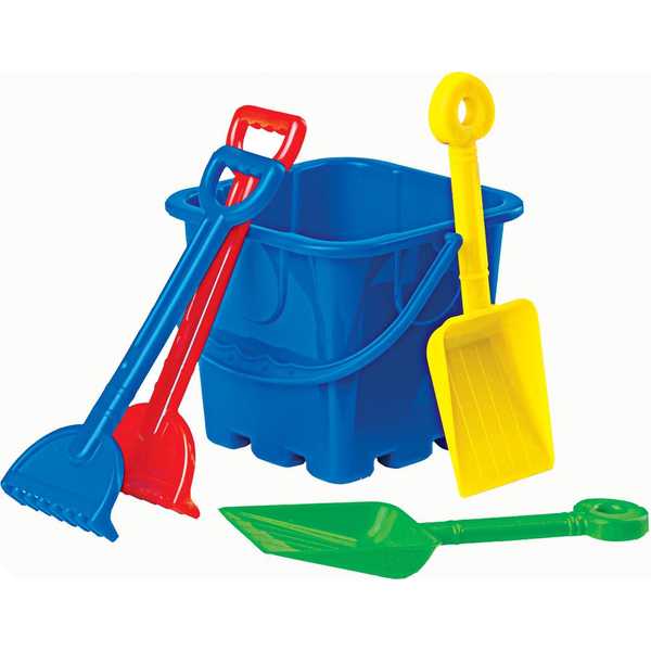 Набор №64: ведро-крепость малое, 2 лопатки малые №3, 2 грабелек малых №3, шт