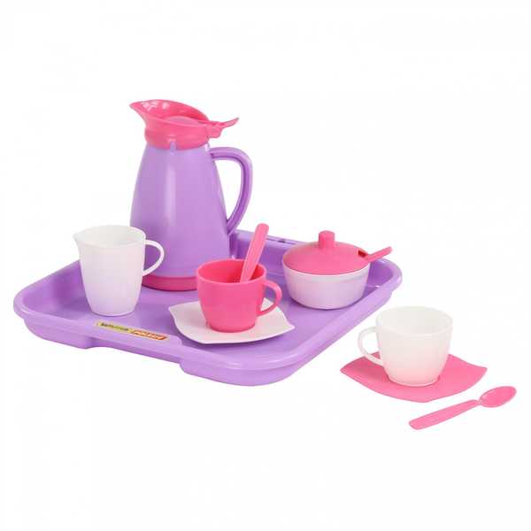 Арт. 40589. Набор детской посуды Алиса с подносом на 2 персоны (Pretty Pink)
