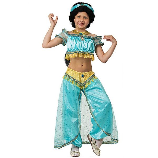 7066 Карнавальный костюм Принцесса Жасмин  (топ, шаровары,  повязка на голову,брошь-3шт., парик)(т