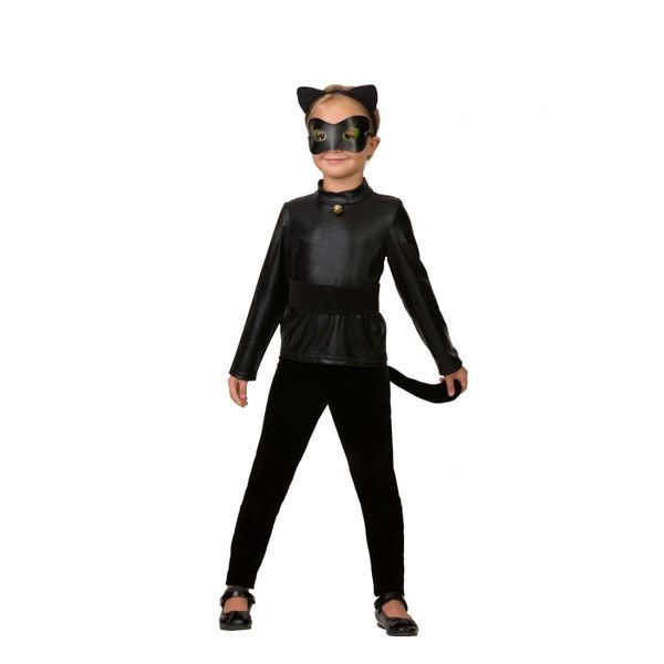 499 Карнавальный костюм Супер Кот (свитер, легинсы, пояс, маска, ушки кота) р.28