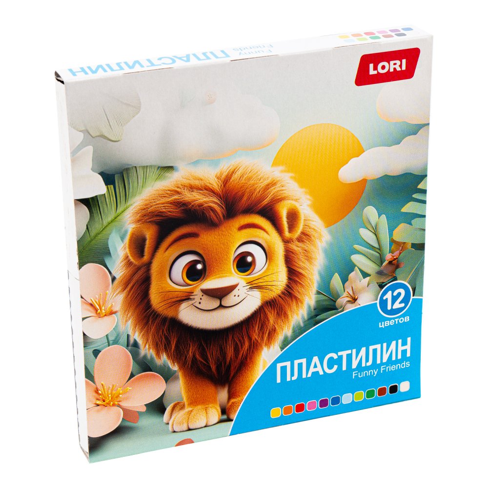 Плф-007 Пластилин FUNNY FRIENDS 12 цв, 15 гр,пенал