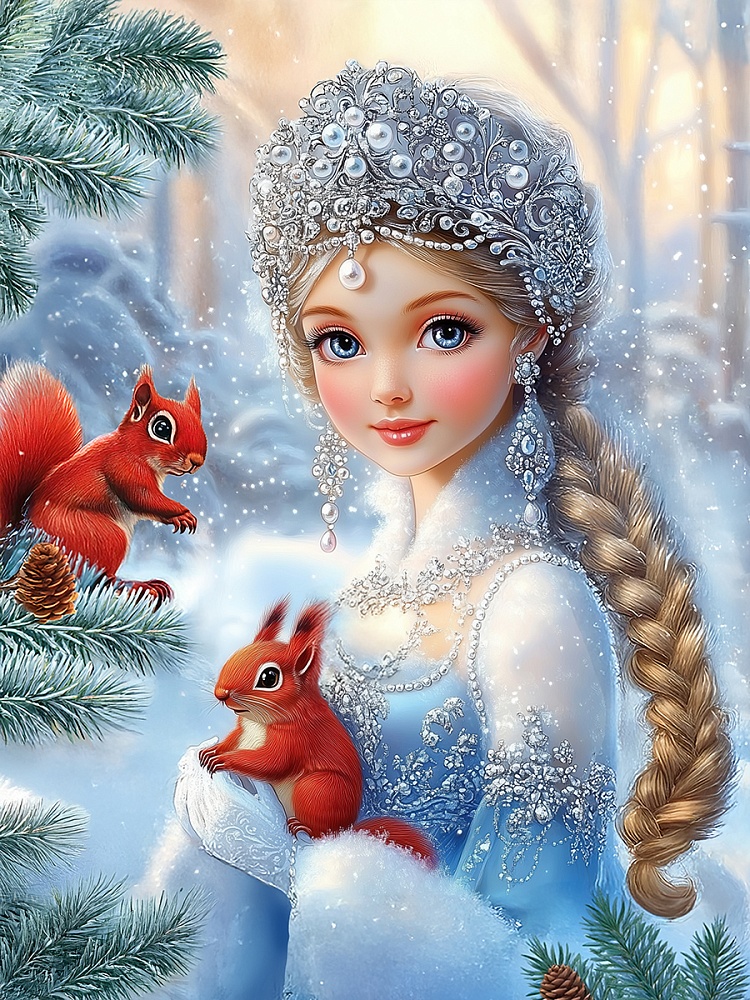 Холст с красками 30х40 см по номерам в коробке (30цв.) Голубоглазая девушка (арт. ХК-0520)