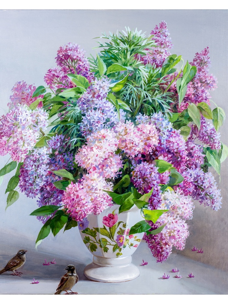 Холст с красками 40х50 см по номер. Очарованные сиренью (Арт. 1123138) Джаззл