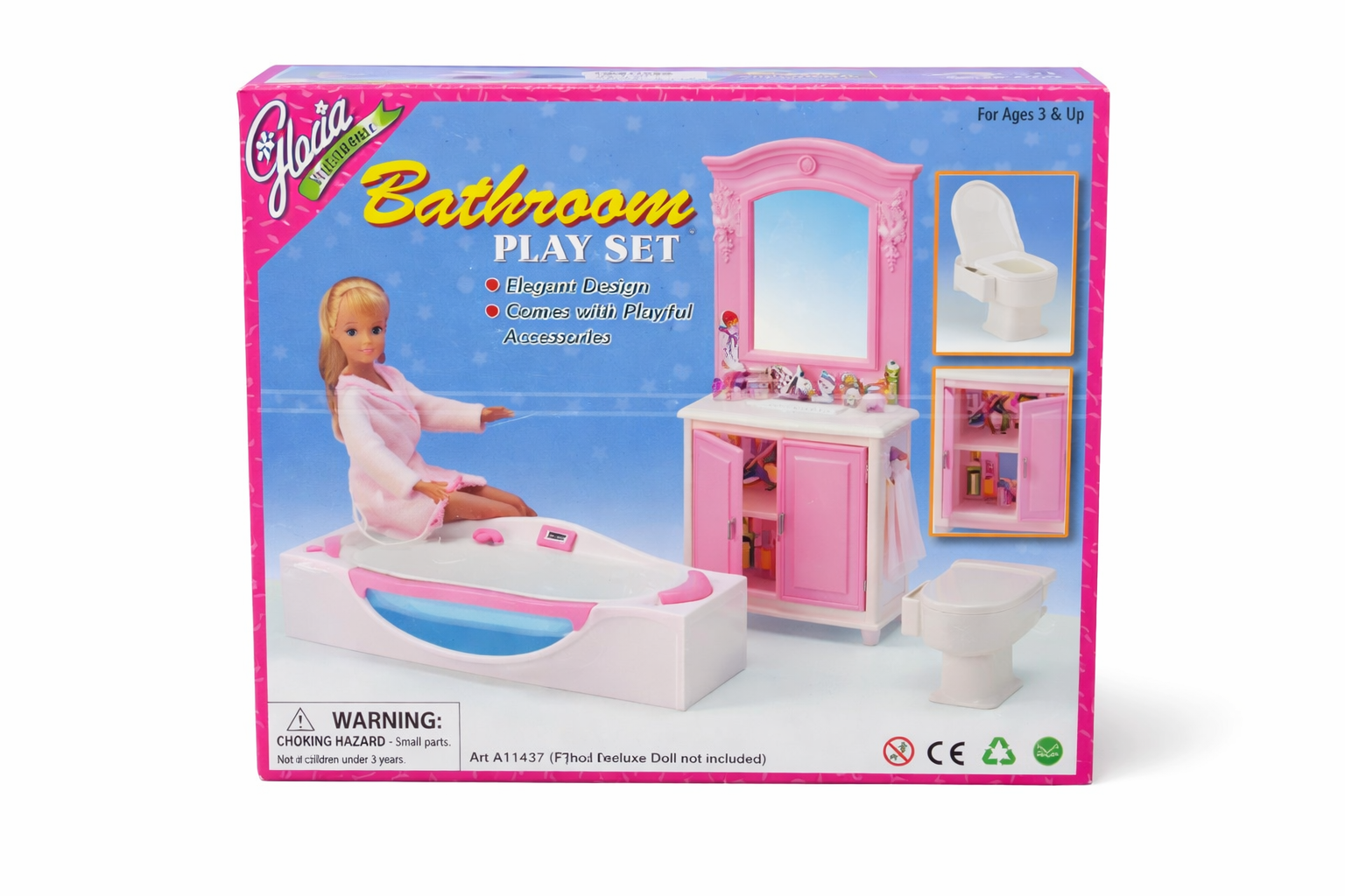 Игровой набор мебели (32х23х5,5) Ванная комната 2 (кукла не вх. в компл.) (Арт. 225662)