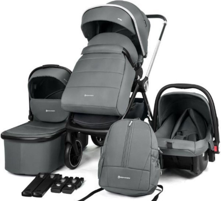 Детская коляска,цвет серый, 3 в 1, арт.№ CB 801-3 POPYPAPA