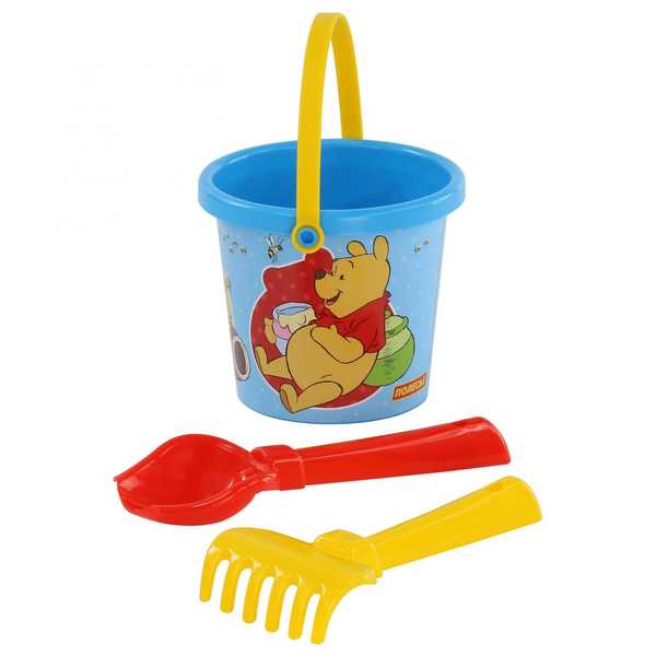 Арт. 66435. Набор Disney «Винни и его друзья» №1: ведро малое с наклейкой, совок №2, грабельки №2