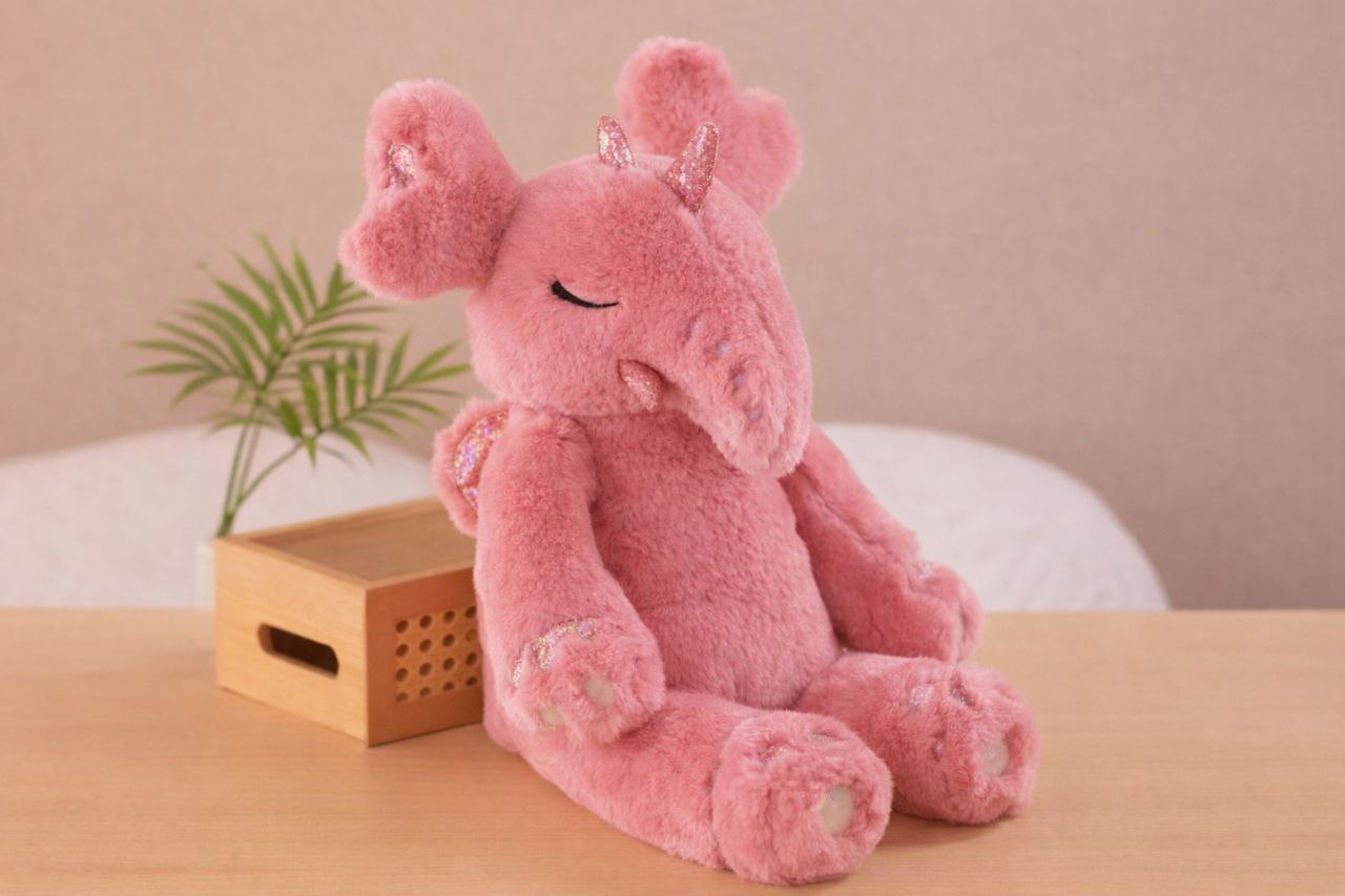 Мягкая игрушка Слон,Кукла-тапир,розовый Высота : 35см