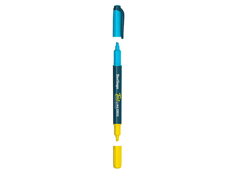 Текстовыделитель двусторонний Berlingo Textline HL220 желтый/голубой, 0,5-4мм (Вид 1)