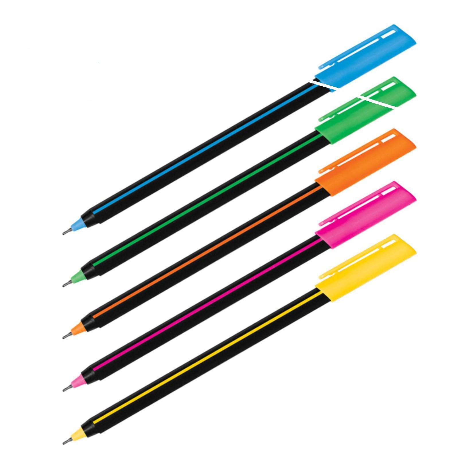 Ручка шариковая Luxor Stick Soft Touch синяя, 0,7мм, корпус ассорти (Вид 1)