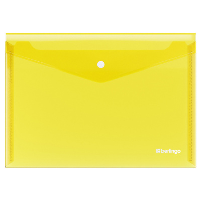 Папка-конверт на кнопке Berlingo No Secret, А4, 200мкм, желтая