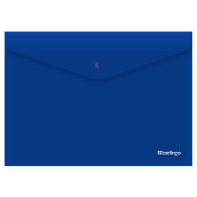 Папка-конверт на кнопке Berlingo City Style, А4, 200мкм, непрозрачная, синяя