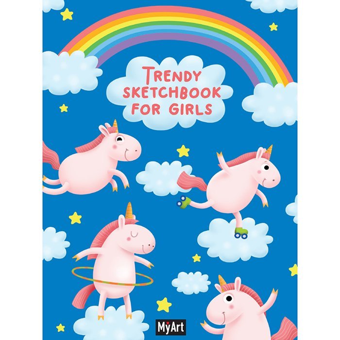 Скетчбук А5 461-0-144-87997-2 MyArt. Trendy Sketchbook for Girls. Единороги (Вид 1)
