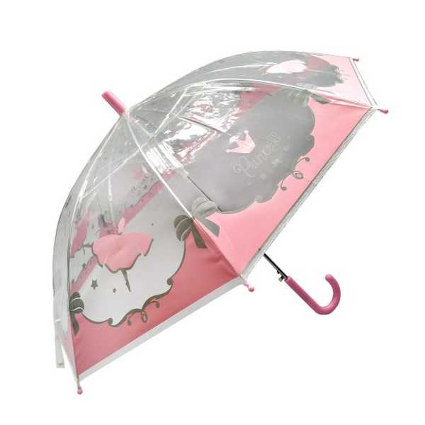 Зонт детский прозрачный Принцесса,   48см, полуавтомат