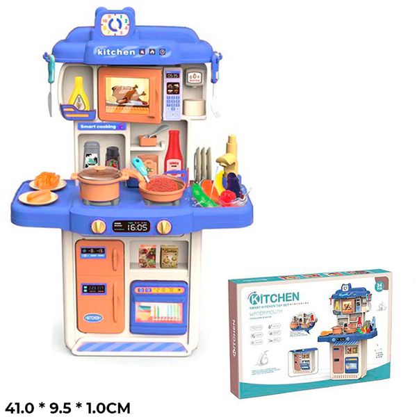 Игровой набор 383-059A Кухня с водичкой в кор. цвет синий