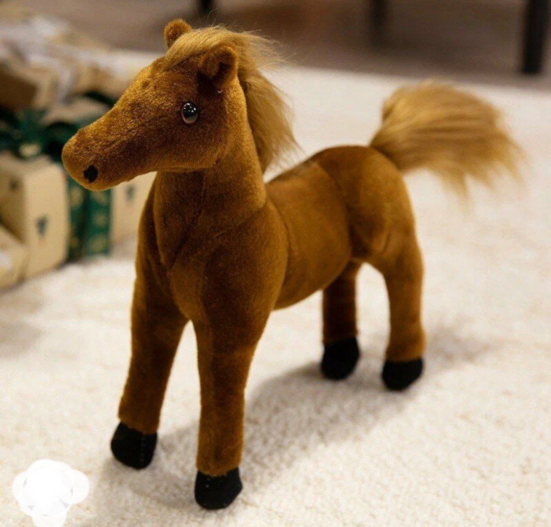 Мягкая игрушка лошадка ,цвет коричневый,30см