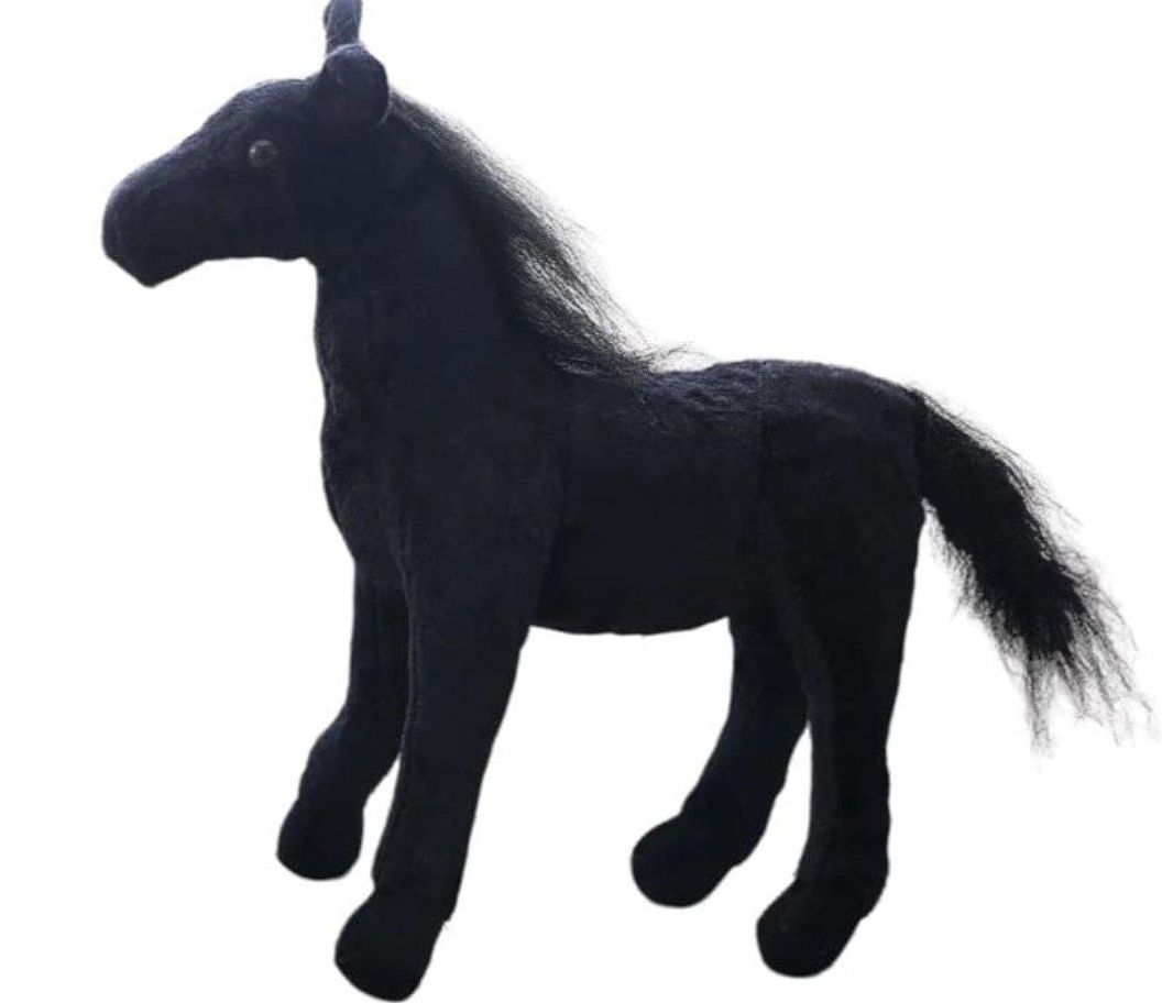 Мягкая игрушка лошадка ,цвет черный,30см