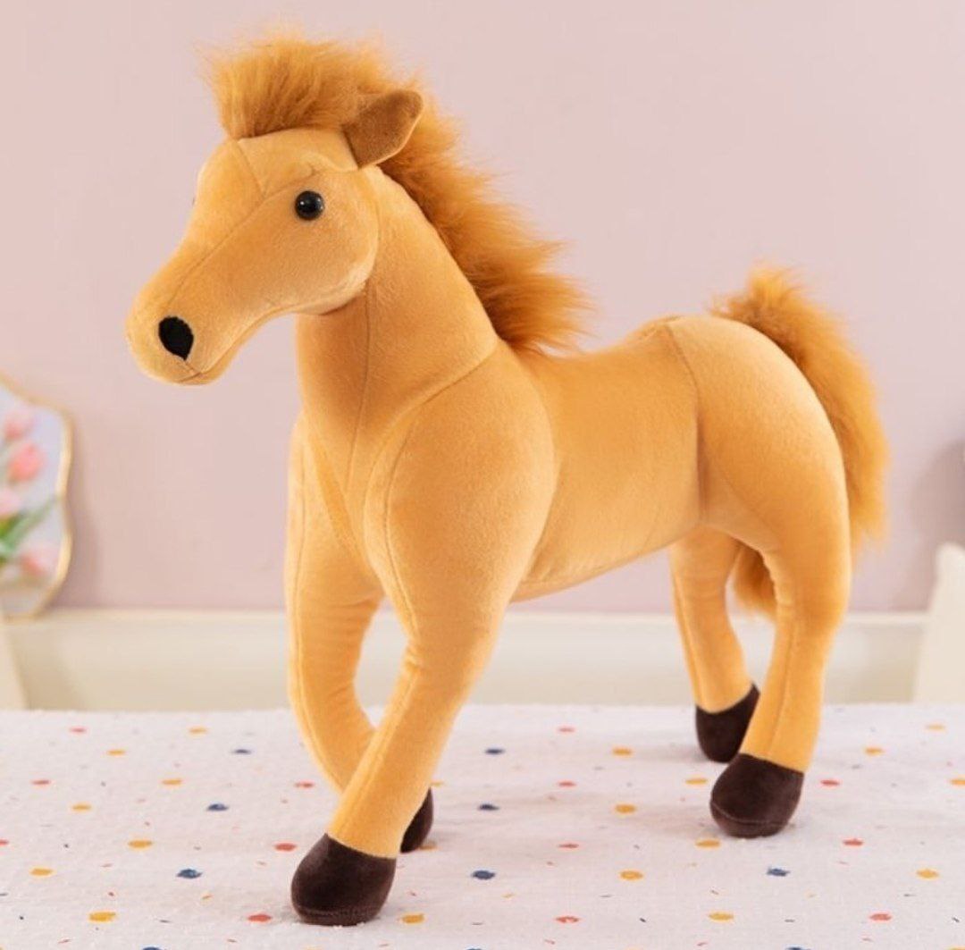 Мягкая игрушка лошадка ,цвет светло- коричневый,30см